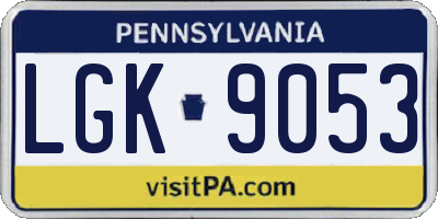 PA license plate LGK9053