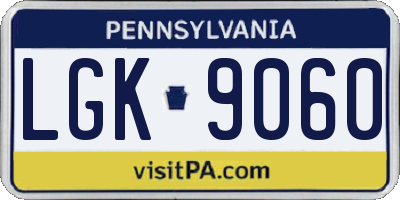 PA license plate LGK9060