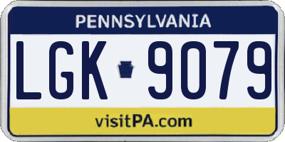 PA license plate LGK9079