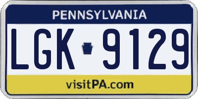 PA license plate LGK9129