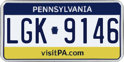 PA license plate LGK9146