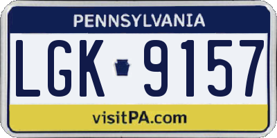 PA license plate LGK9157