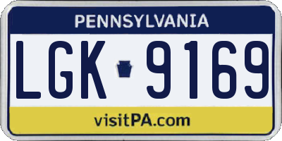 PA license plate LGK9169