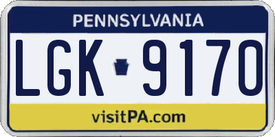 PA license plate LGK9170