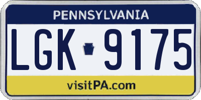 PA license plate LGK9175