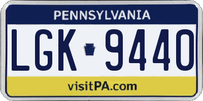 PA license plate LGK9440