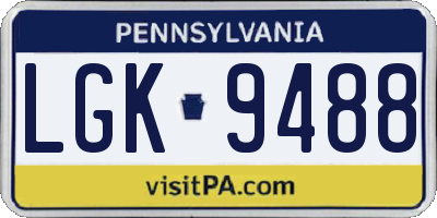 PA license plate LGK9488