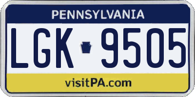 PA license plate LGK9505