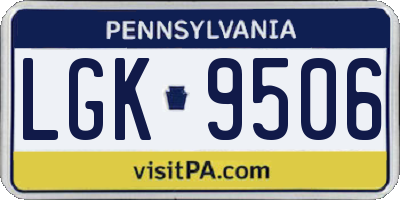PA license plate LGK9506