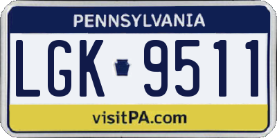PA license plate LGK9511