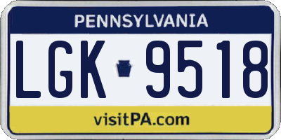 PA license plate LGK9518