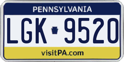 PA license plate LGK9520