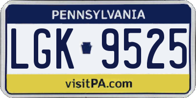 PA license plate LGK9525