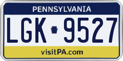 PA license plate LGK9527