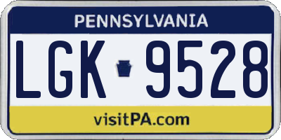 PA license plate LGK9528