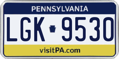 PA license plate LGK9530