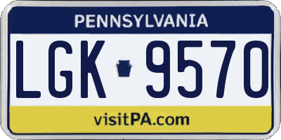 PA license plate LGK9570