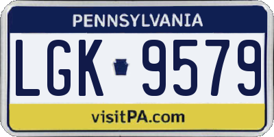 PA license plate LGK9579