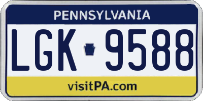 PA license plate LGK9588