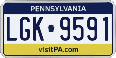 PA license plate LGK9591