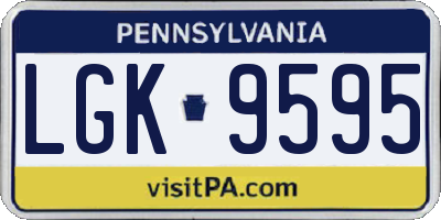 PA license plate LGK9595