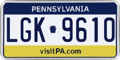 PA license plate LGK9610