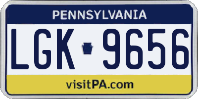 PA license plate LGK9656