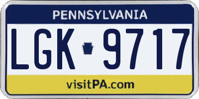 PA license plate LGK9717