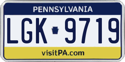 PA license plate LGK9719