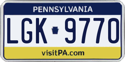 PA license plate LGK9770