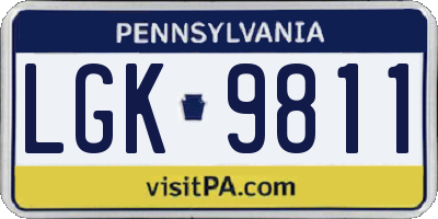 PA license plate LGK9811