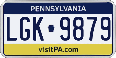 PA license plate LGK9879