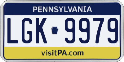 PA license plate LGK9979