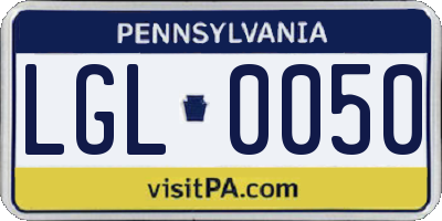 PA license plate LGL0050