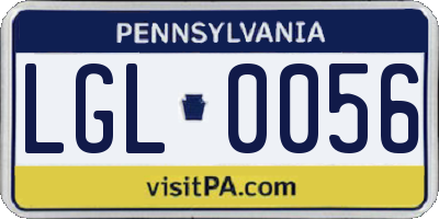 PA license plate LGL0056