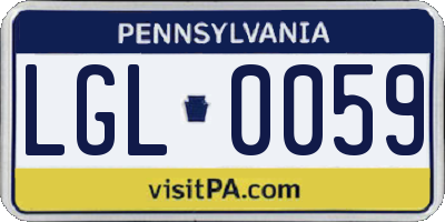 PA license plate LGL0059