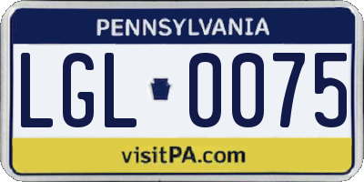 PA license plate LGL0075