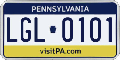 PA license plate LGL0101