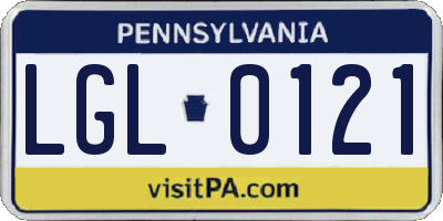 PA license plate LGL0121