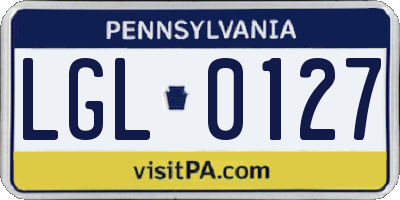 PA license plate LGL0127