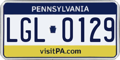 PA license plate LGL0129