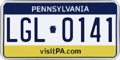 PA license plate LGL0141