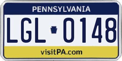 PA license plate LGL0148