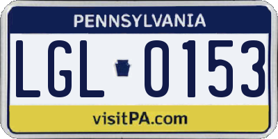 PA license plate LGL0153