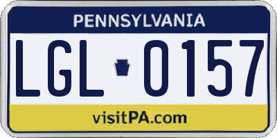 PA license plate LGL0157