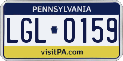 PA license plate LGL0159