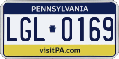 PA license plate LGL0169