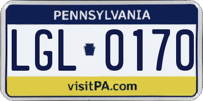 PA license plate LGL0170