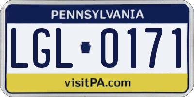 PA license plate LGL0171