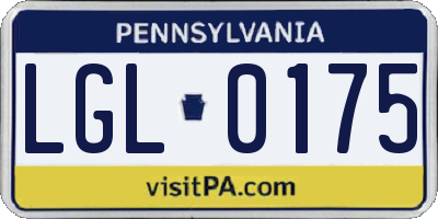 PA license plate LGL0175